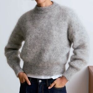 Wilfred mohair-blend grey pullover sweater